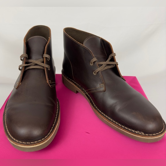 Clarks men's Bushacre 2 Lace Up Chukka Boot Dark Brown Leather US 11 1… - Picture 9 of 15